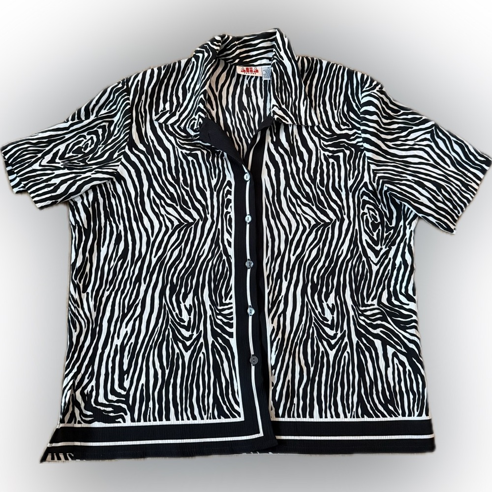 Animal Print Button-Up Bowling Shirt